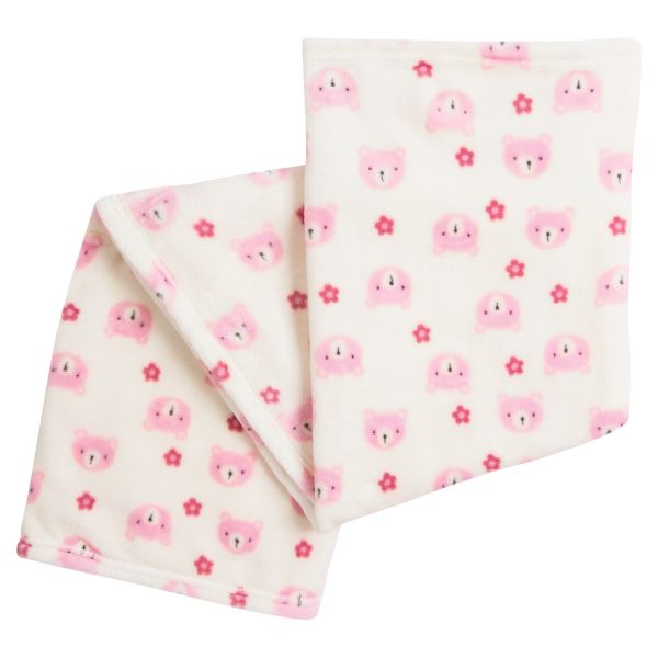 2 Piece Blanket and Plush Pink Bear Set
