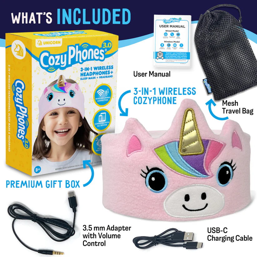 Unicorn CozyPhones Headband 3.0