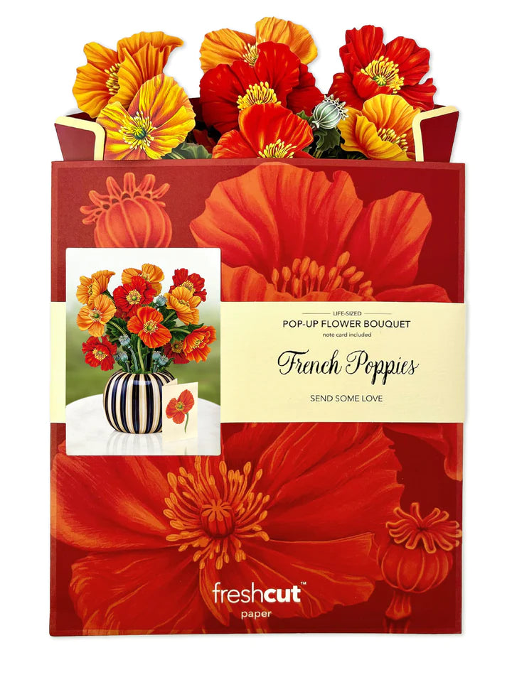 Pop Up Paper French Poppies Bouquet