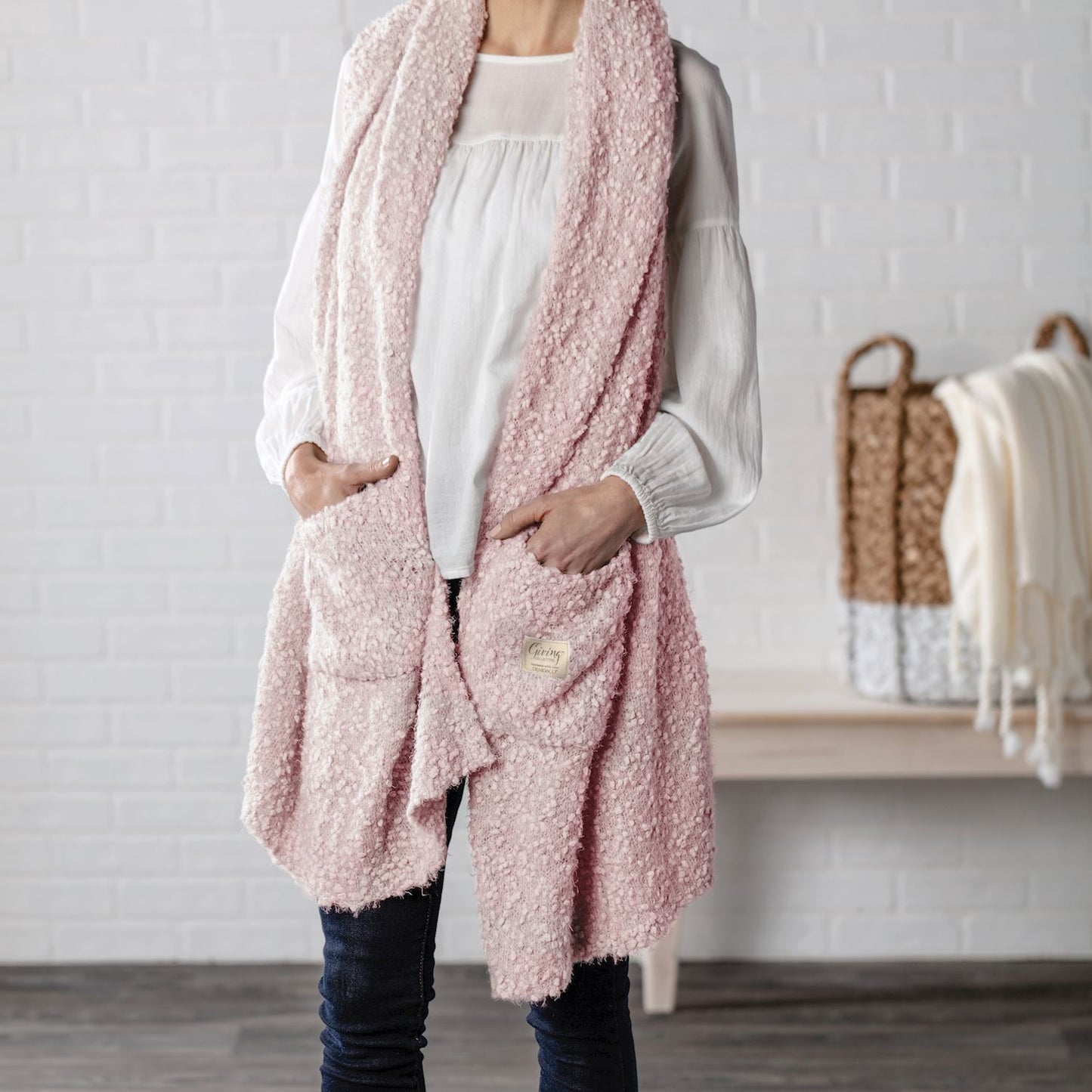 Demdaco Pink Giving Shawl