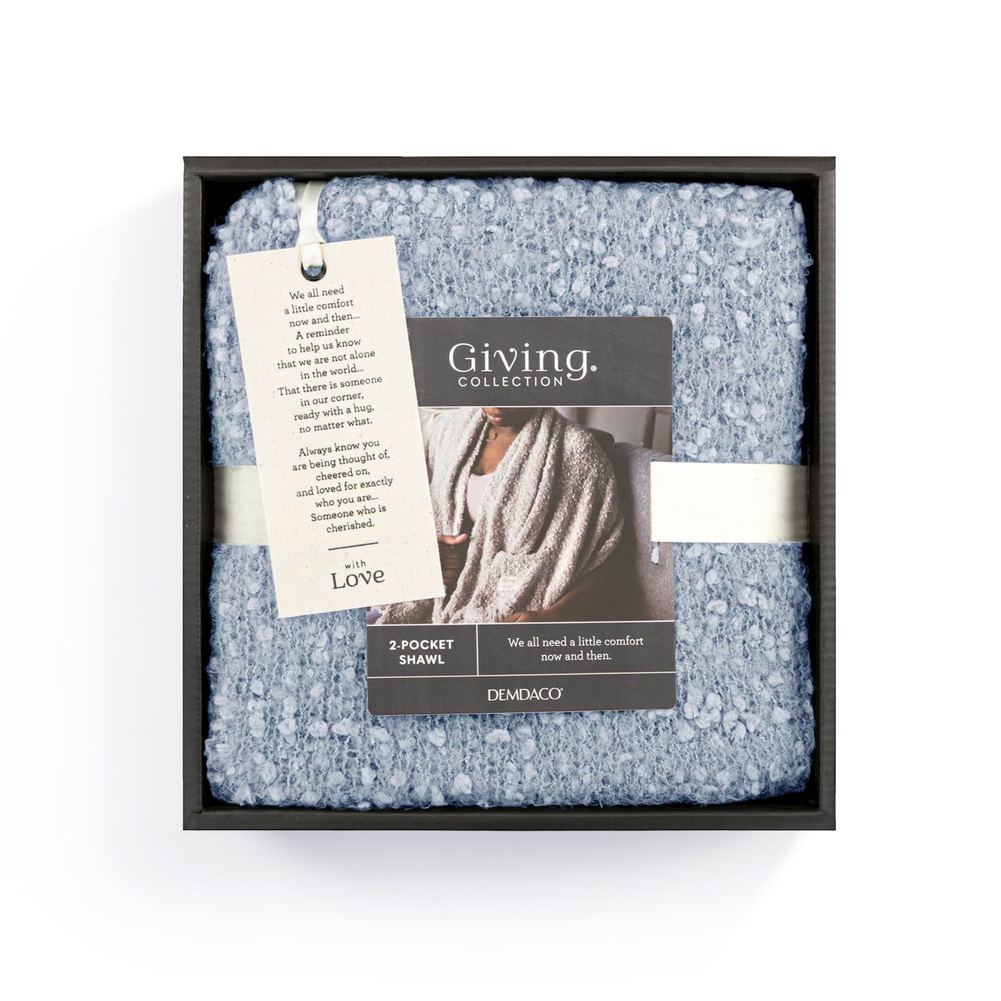 Demdaco Light Blue Giving Shawl