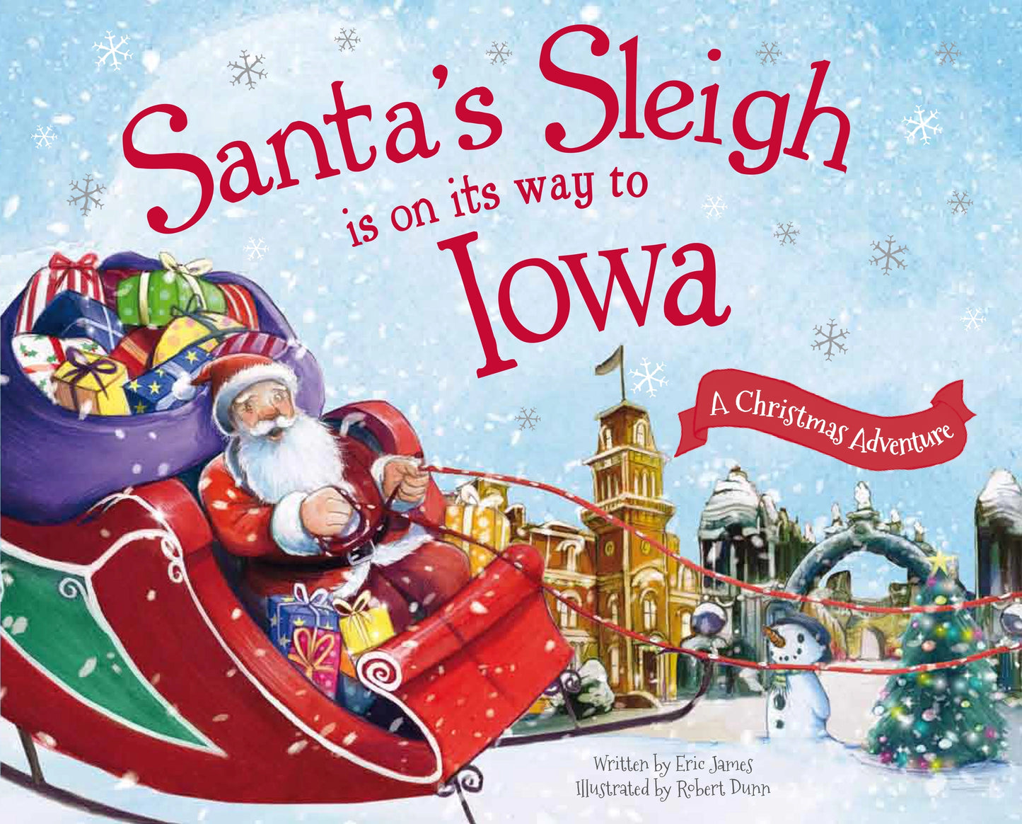 Santa's Sleigh is on it's way to Iowa Hardcover Book