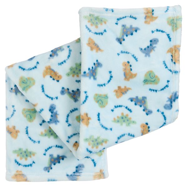 2 Piece Blanket and Plush Green Dino Set