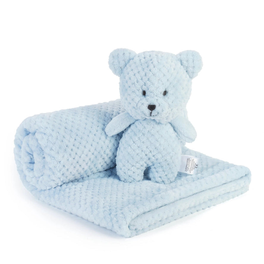 Plush Bear & Blanket 2 Piece Set (Assorted Colors)