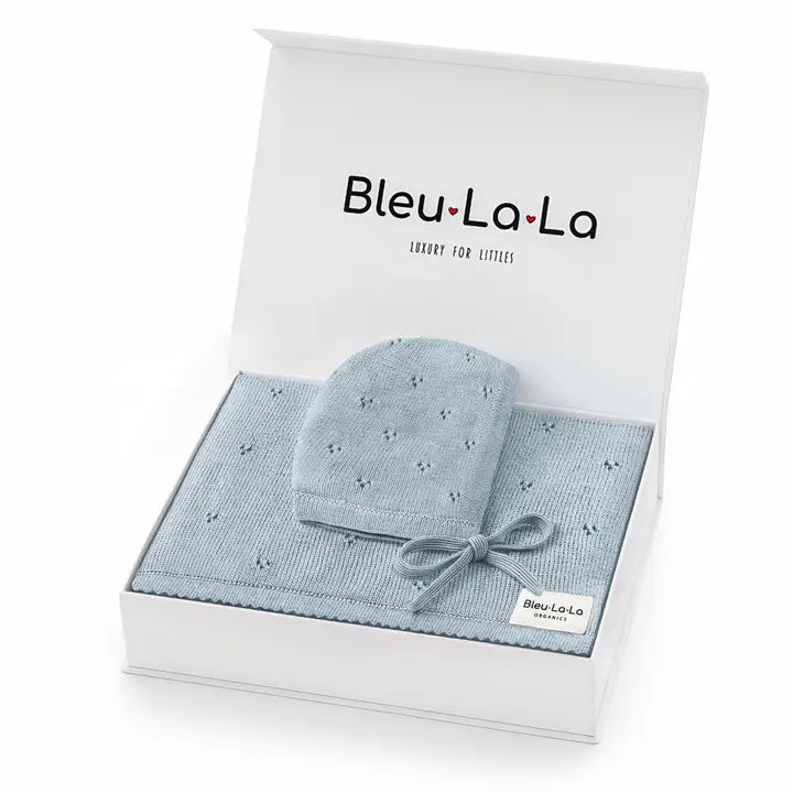 Luxury Organic Cotton Blanket & Hat Gift Set