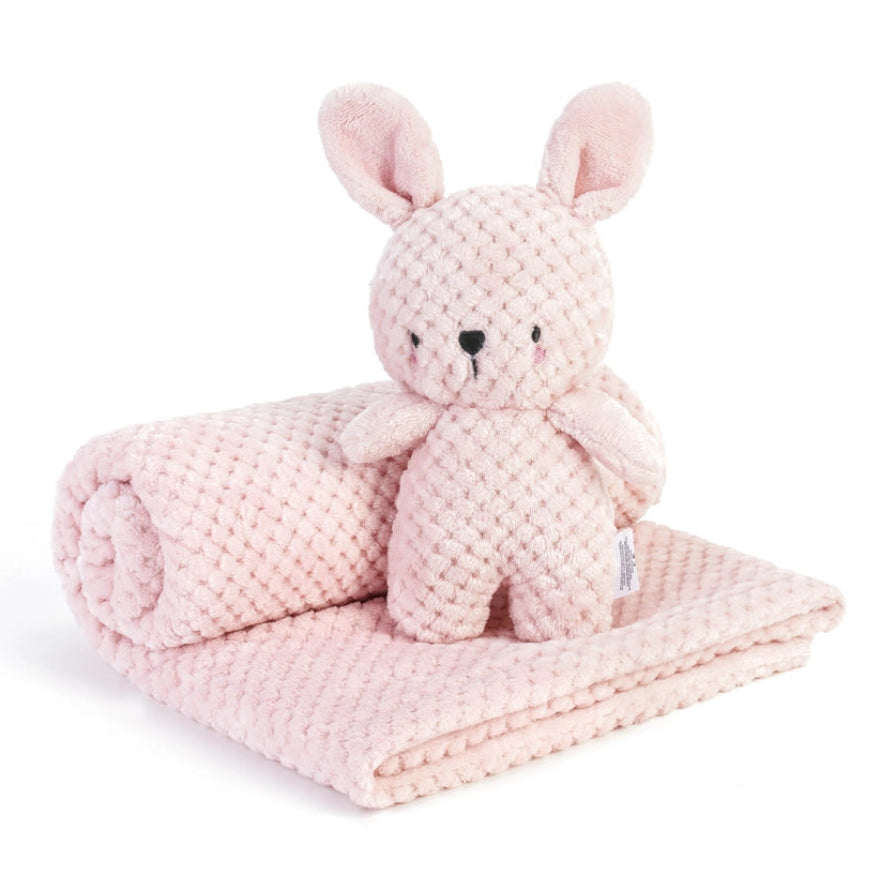 Plush Bunny & Blanket 2 Piece Set (Assorted Colors)