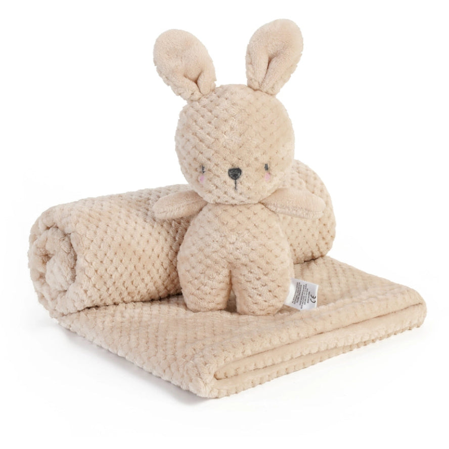 Plush Bunny & Blanket 2 Piece Set (Assorted Colors)
