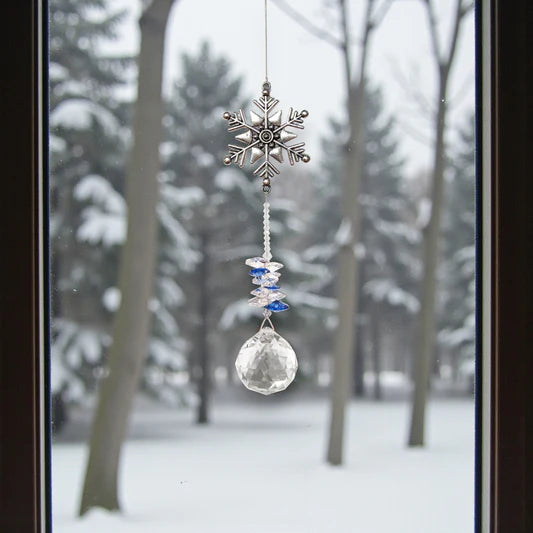 Snowflake Wishing Threads Crystal Suncatcher
