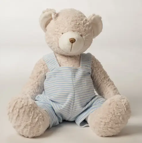 Blue Striped Overalls Teddy Bear