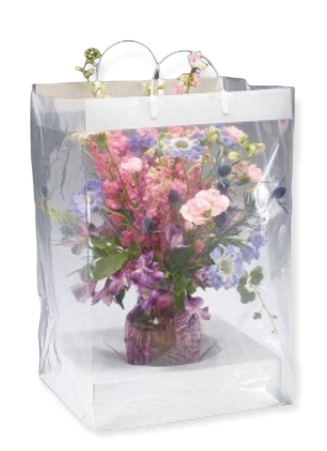 Unique Bargains Flower Bouquet Packaging Bag Trapezoid Paper Gift